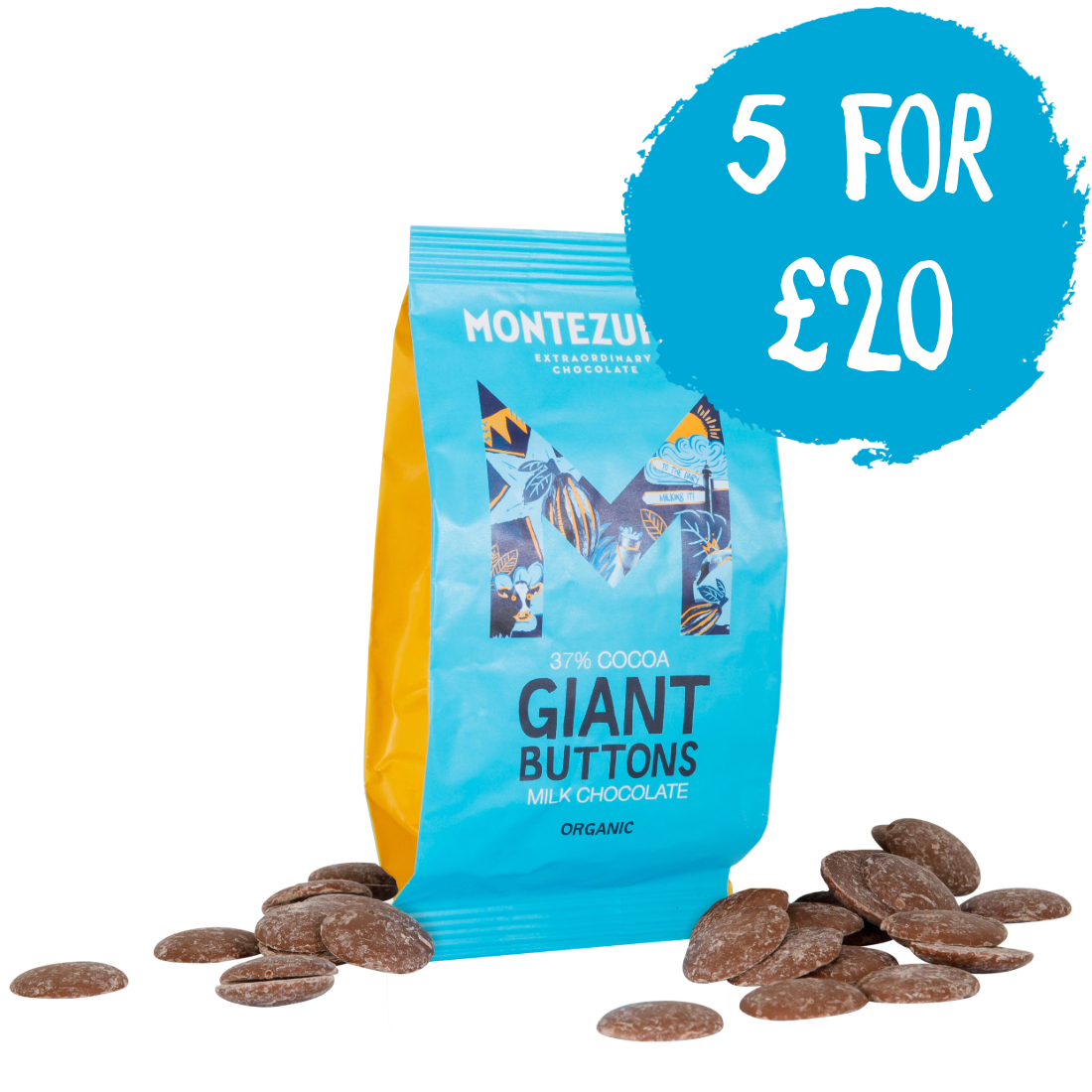 Organic Chocolate Buttons 37 Giant Milk Chocolate Buttons Montezuma s Chocolate