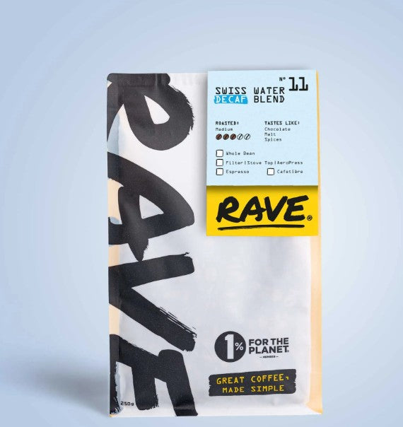 Rave Swiss Water Decaf 250g