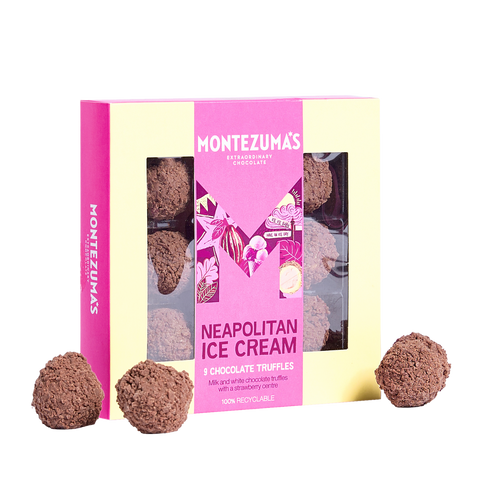 Neapolitan Ice Cream - 9 Milk & White Chocolate Strawberry Truffles