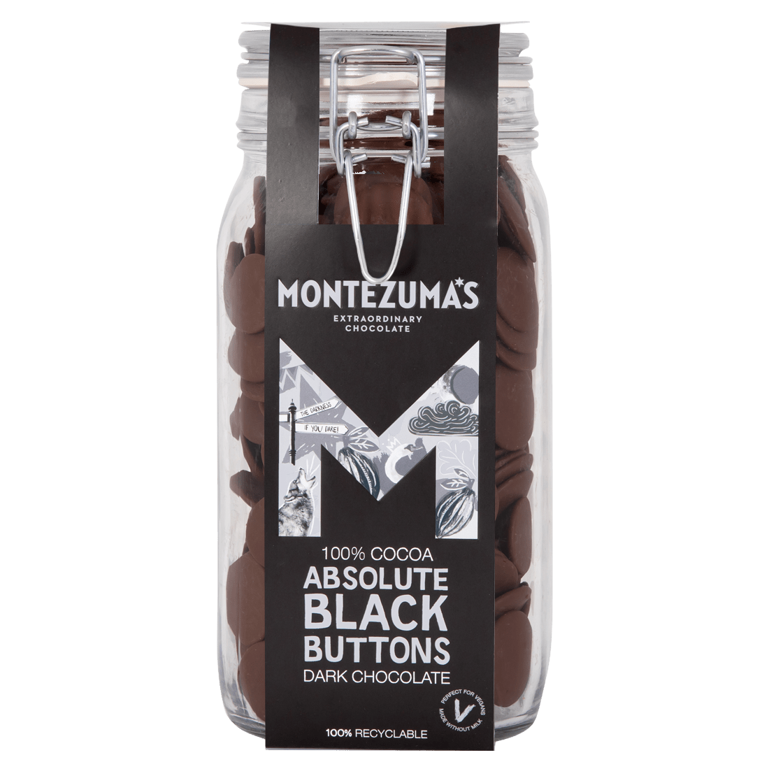 100% cocoa button jar