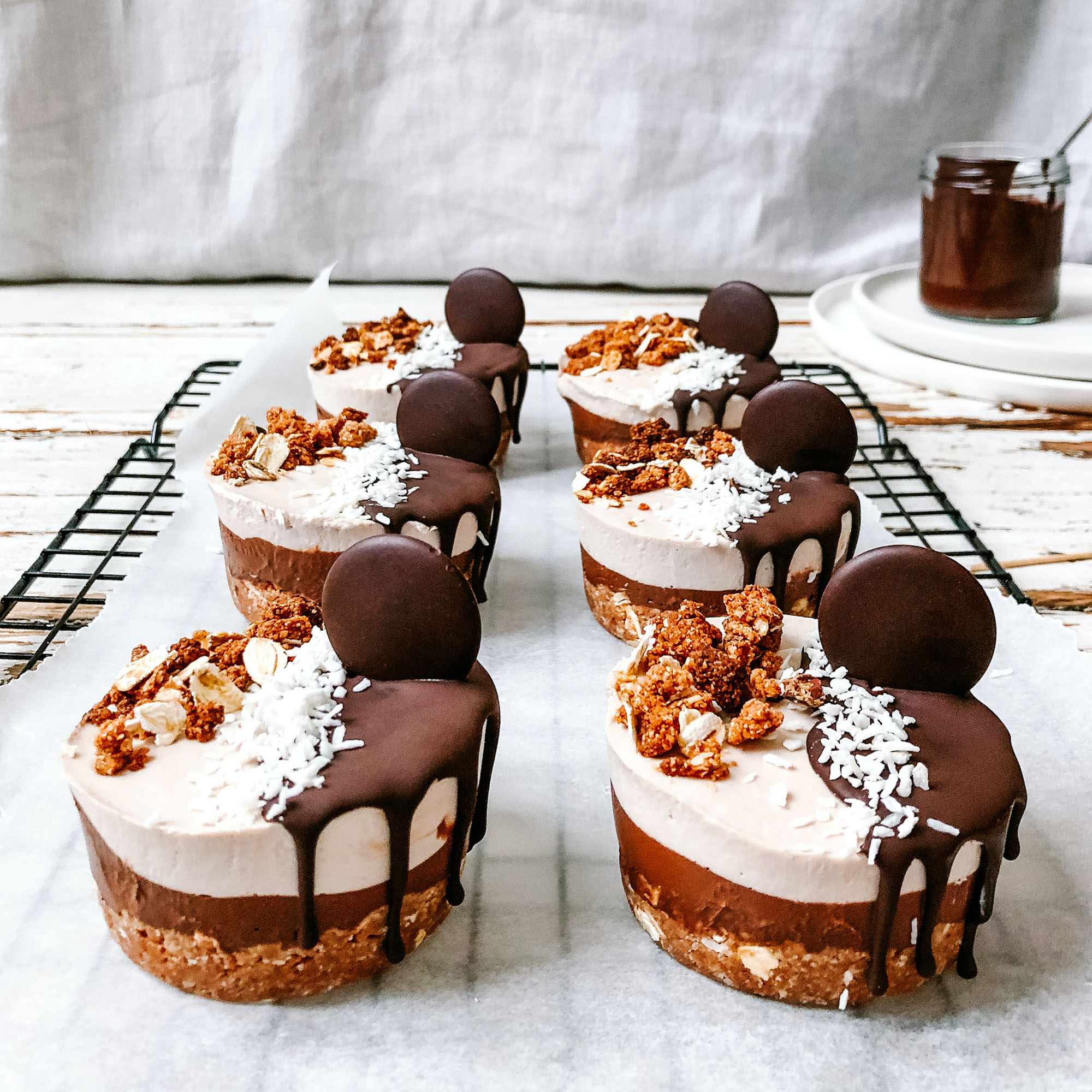 Chocolate Coconut Mini Cheesecakes 